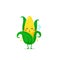 Corn character gets bored isolated on a white background. Corn character emoticon illustration