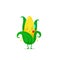 Corn character got slap on the face isolated on a white background. Corn character emoticon illustration