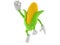 Corn character jumping in joy