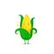 Corn character whistling isolated on a white background. Corn character emoticon illustration