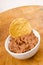 Corn Chip Buried in Refried Beans Dish Snack Appetizer