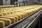 Corn cob on production line in a food industry