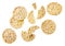 Corn crispbreads fly on a white background, cut crispbreads. Isolated