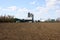 Corn Crop Silage Harvest on Farm Field Barren