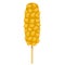 Corn dog isolated icon. Traditional korean sausage in french fries. Gamja hotdog street food. Asian food snack on stick