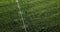 Corn field from above with water irrigation machine