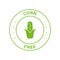 Corn Free Green Circle Stamp. Free Fructose Corn Syrup Icon. No Maize Allergy Ingredient Label. No Contain Maize Symbol