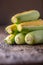 Corn. Fresh corn on old rustic oak table