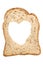 Corn,fresh, healthy slice of bread close with a hole in the heart shape isolated