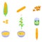 Corn icons set, isometric style