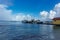 Corn Island, Nicaragua, February 24, 2018: Port view with boats in Corn ISland, one of the most turistic places in Nicaragua