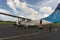 Corn Island, Nicaragua, May,08, 2017: tourist out of the plane of La Costena Airlines on the local airport