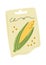 Corn kernel in plastic package flat icon