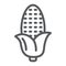 Corn line icon, corncob and vegetable, plant sign, vector graphics, a linear pattern on a white background.