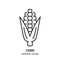 Corn line icon. Ear of corn vector symbol. Editable stroke