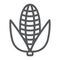 Corn line icon, vegetable and diet, maize sign