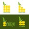 Corn logo design. Maize symbol vector illustration in flat style.