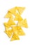 Corn nacho chips. Yellow tortilla chips