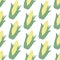 Corn. Seamless pattern with spiral corns. Vector