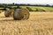 Corn sheaves and sea, Cornwall