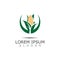 Corn simple logo design agriculture farming vector