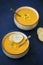 Corn soup, creamy vegetable soup with corn , healthy soup in bowls