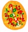 Corn tortilla fried fish taco Mexican food doodle chalk illustration