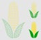 Corn Vector Mesh 2D Model and Triangle Mosaic Icon