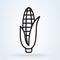 Corn Vegetable Minimal Flat Line Outline Stroke Icon. Vector illustration