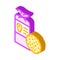 cornbread food isometric icon vector illustration