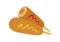 Corndog with ketchup and mustard icon vector