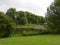 Cornell Botanic Garden Houston Pond, gardens and wood pergola an