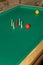 Corner of a carom billiard table