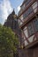 Corner detail of a colorful half timbered house, house to the Go