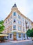 The corner facade of historic house in Chernivtsi, Ukraine