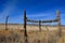 Corner fence post in ranch land