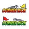 Corner kick with flag in soccer game vector design