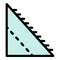 Corner part of the roof icon color outline vector