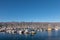 Corner of port, Many yachts at harbor of Santa Barbara, California, USA