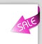 Corner ribbon - arrow pointing at the item in sale