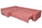 Corner sectional sofa-bed of pink, queen size, isolated on whit