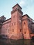 Corner tower of Castello Estense di Ferrara castle
