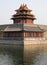A corner tower of the Forbidden City in Beijing, China.