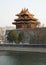 A corner tower of the Forbidden City in Beijing, China.