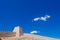 Corner tower and wall under blue sky, at Jiayu Pass, in Jiayuguan, China