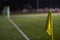 Cornerflag in football stadion with floodlight in the evening