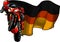 cornering motorbike racer with German flag vector