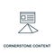 Cornerstone Content outline icon. Thin line concept element from content icons collection. Creative Cornerstone Content icon for