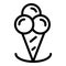 Cornet ice cream icon, outline style