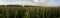 Cornfield on a cloudy summer day. Panorama. Ural, Russia